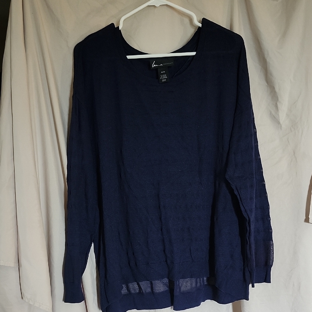 Lane Bryant Navy Blue Long Sleeve Sweater